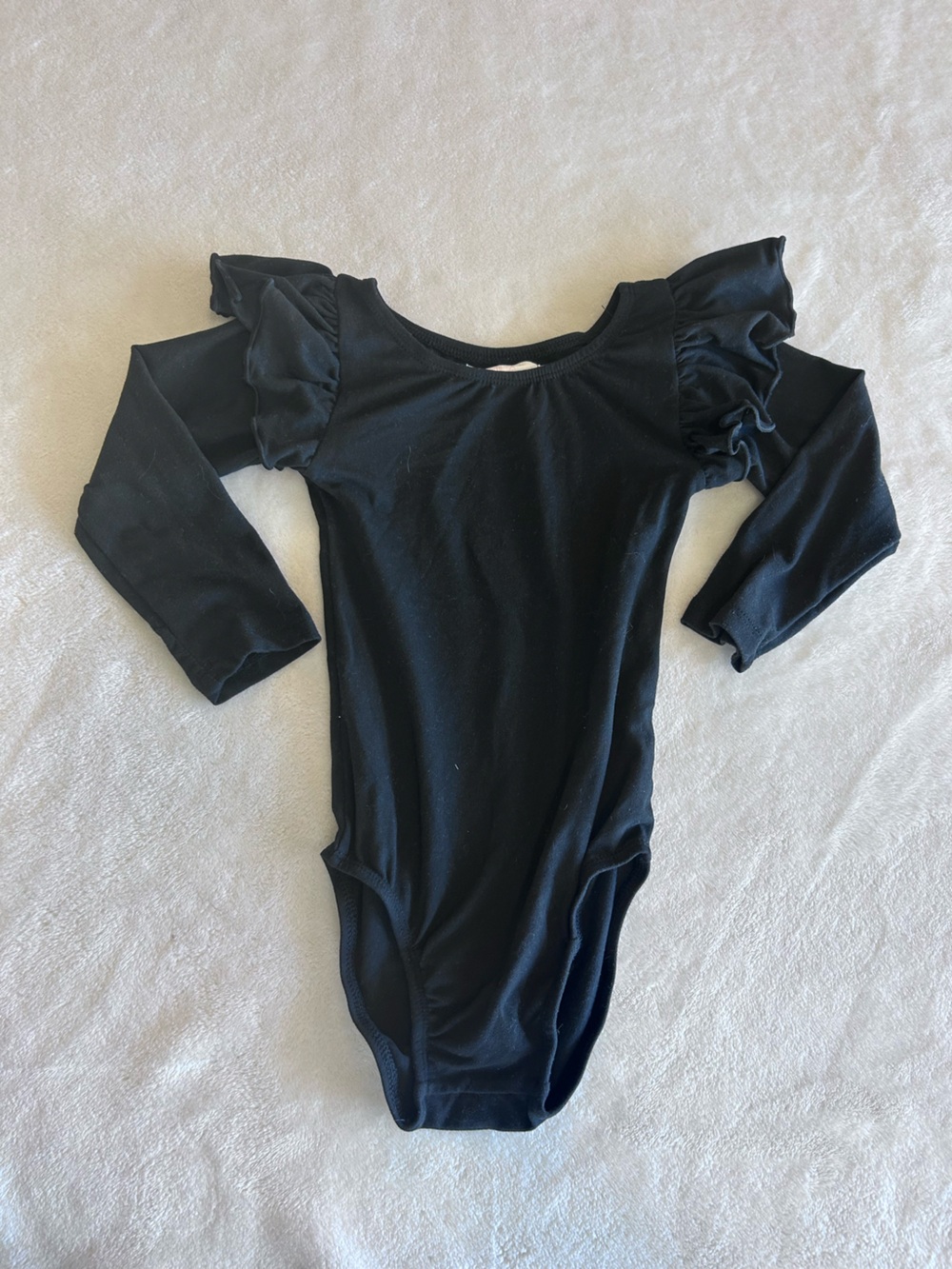Mila & Rose Black Ruffle Sleeve Leotard